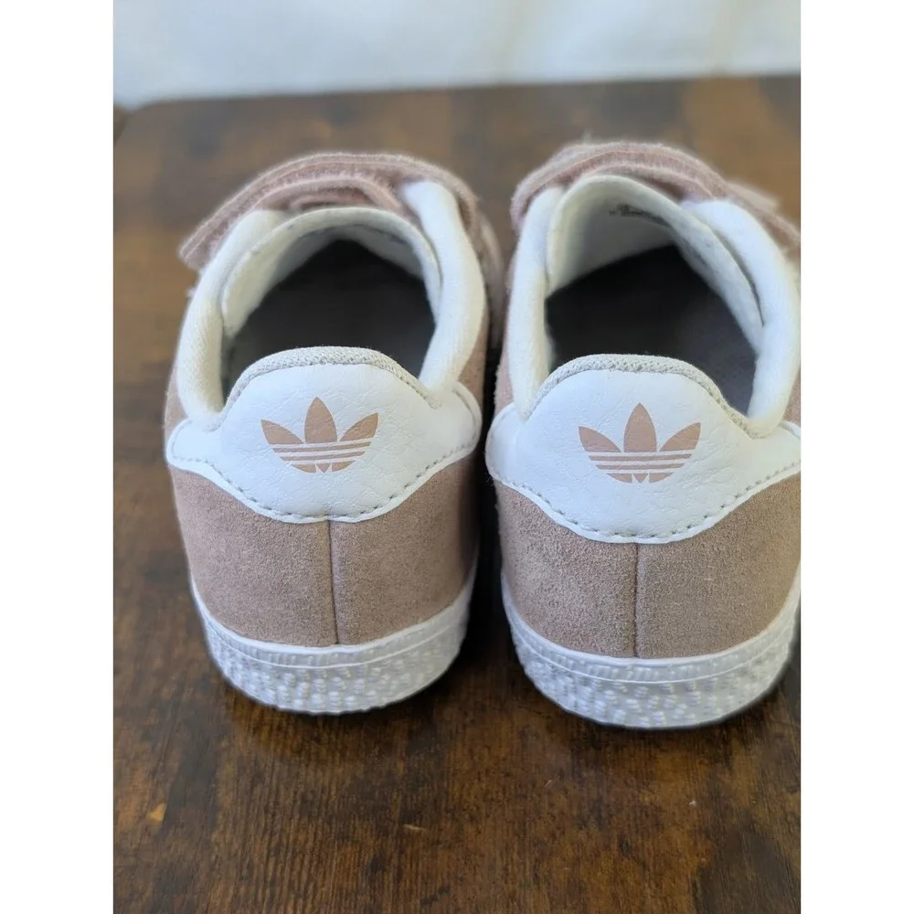 Adidas Gazelle Toddler Kids Size 8K Pink White Casual Shoes Walking Sneakers